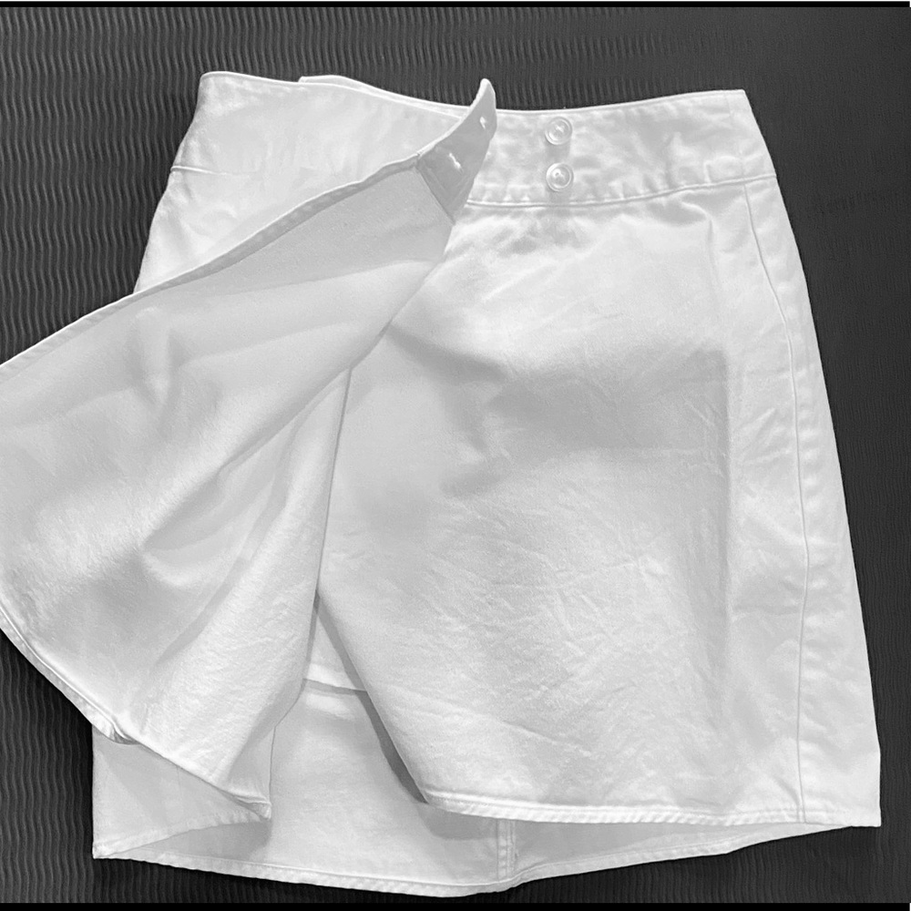 VTG 90s 100% Cotton High Waist White MINI Skirt Gap 25 ( 2 US )